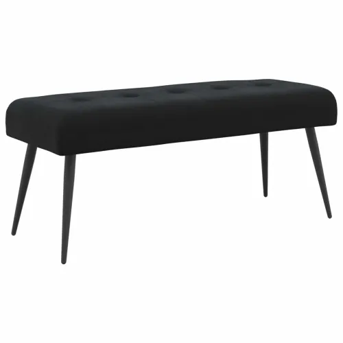 Klupa s gumbastim tkanjem Crna 110 x 40 x 46 cm Baršun - Crna 110 x 40 x 46 cm Cijena