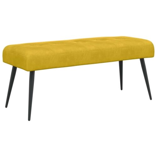Klupa s gumbastim tkanjem Žuta 110 x 40 x 46 cm Baršun - Žuta 110 x 40 x 46 cm Cijena