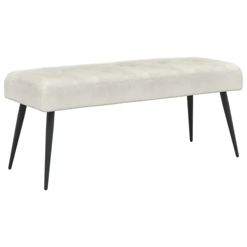 Klupa s gumbastim tkanjem Krem 110 x 40 x 46 cm Baršun - Krem 110 x 40 x 46 cm Cijena