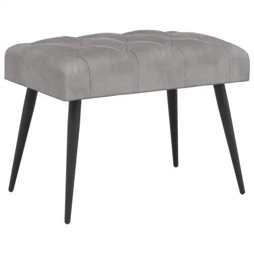 Klupa s gumbastim tkanjem Svjetlosiva 60 x 40 x 45 cm Baršun - Svjetlosiva 60 x 40 x 45 cm Cijena