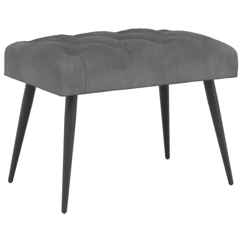 Klupa s gumbastim tkanjem Tamnosiva 60 x 40 x 45 cm Baršun - Tamnosiva 60 x 40 x 45 cm Cijena