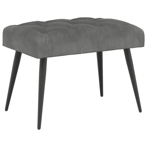 Klupa s gumbastim tkanjem Tamnosiva 60 x 40 x 45 cm Baršun - Tamnosiva 60 x 40 x 45 cm Cijena