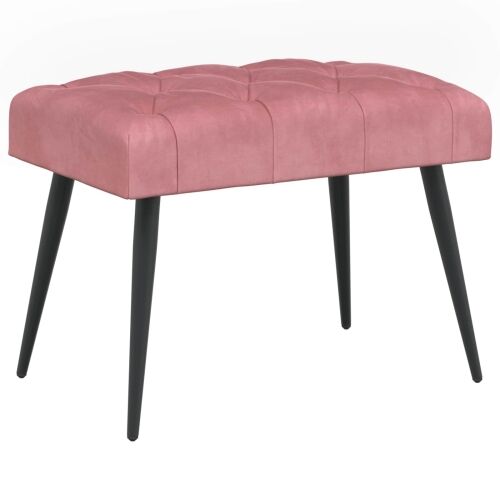 Klupa s gumbastim tkanjem Ružičasta 60 x 40 x 45 cm Baršun - Ružičasta 60 x 40 x 45 cm Cijena