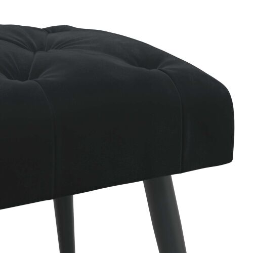 Klupa s gumbastim tkanjem Crna 60 x 40 x 45 cm Baršun - Crna 60 x 40 x 45 cm Cijena