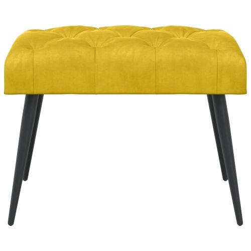 Klupa s gumbastim tkanjem Žuta 60 x 40 x 45 cm Baršun - Žuta 60 x 40 x 45 cm Cijena