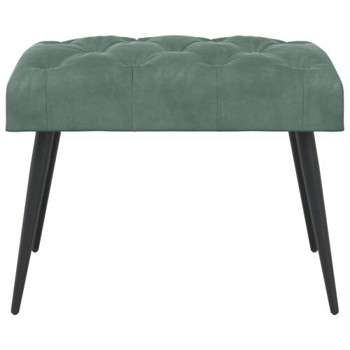 Klupa s gumbastim tkanjem Morska zelena 60 x 40 x 45 cm Baršun - zelena boja mora 60 x 40 x 45 cm Cijena