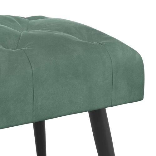 Klupa s gumbastim tkanjem Morska zelena 60 x 40 x 45 cm Baršun - zelena boja mora 60 x 40 x 45 cm Cijena