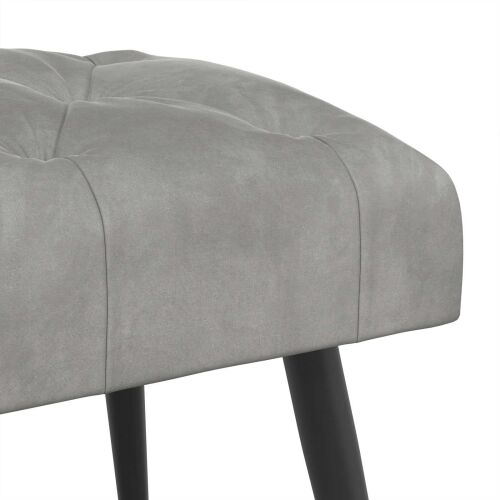 Klupa s gumbastim tkanjem Svjetlosiva 80 x 40 x 46 cm Baršun - Svjetlosiva 80 x 40 x 46 cm Cijena