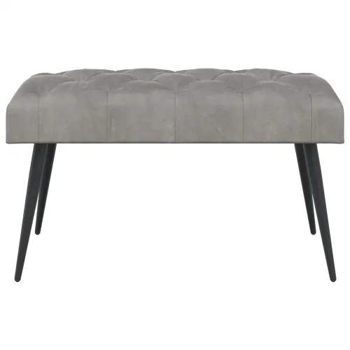 Klupa s gumbastim tkanjem Svjetlosiva 80 x 40 x 46 cm Baršun - Svjetlosiva 80 x 40 x 46 cm Cijena