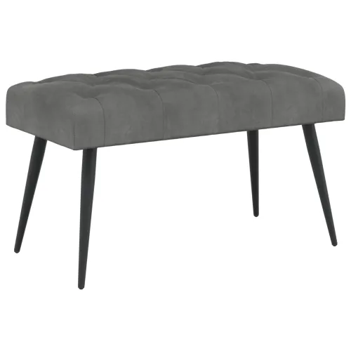 Klupa s gumbastim tkanjem Tamnosiva 80 x 40 x 46 cm Baršun - Tamnosiva 80 x 40 x 46 cm Cijena