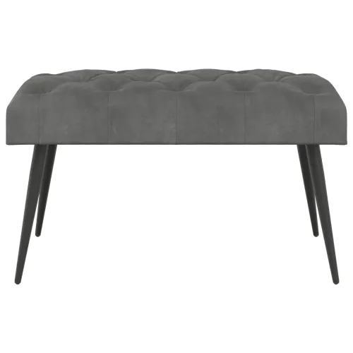 Klupa s gumbastim tkanjem Tamnosiva 80 x 40 x 46 cm Baršun - Tamnosiva 80 x 40 x 46 cm Cijena