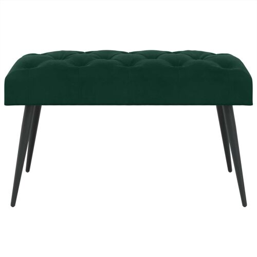 Klupa s gumbastim tkanjem Tamnozelena 80 x 40 x 46 cm Baršun - Tamnozelena 80 x 40 x 46 cm Cijena