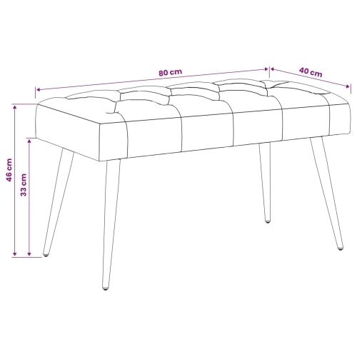 Klupa s gumbastim tkanjem Crna 80 x 40 x 46 cm Baršun - Crna 80 x 40 x 46 cm Cijena