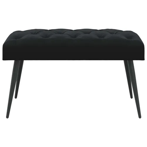 Klupa s gumbastim tkanjem Crna 80 x 40 x 46 cm Baršun - Crna 80 x 40 x 46 cm Cijena