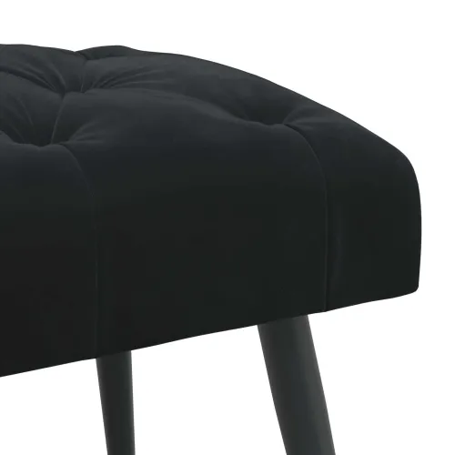 Klupa s gumbastim tkanjem Crna 80 x 40 x 46 cm Baršun - Crna 80 x 40 x 46 cm Cijena