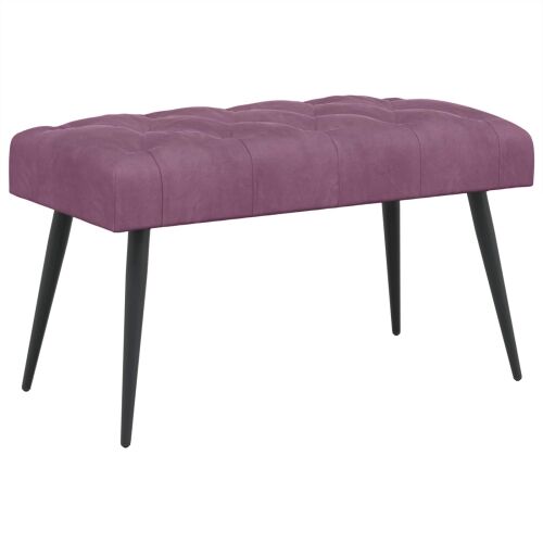Klupa s gumbastim tkanjem Ljubičasta 80 x 40 x 46 cm Baršun - Ljubičasta 80 x 40 x 46 cm Cijena
