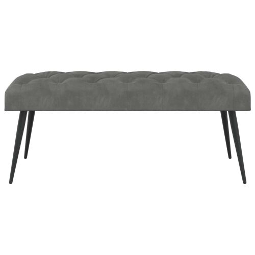 Klupa s gumbastim tkanjem Tamnosiva 110 x 40 x 46 cm Baršun - Tamnosiva 110 x 40 x 46 cm Cijena