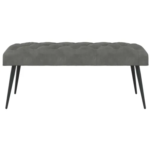 Klupa s gumbastim tkanjem Tamnosiva 110 x 40 x 46 cm Baršun - Tamnosiva 110 x 40 x 46 cm Cijena