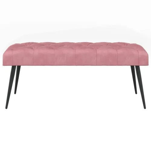 Klupa s gumbastim tkanjem Ružičasta 110 x 40 x 46 cm Baršun - Ružičasta 110 x 40 x 46 cm Cijena