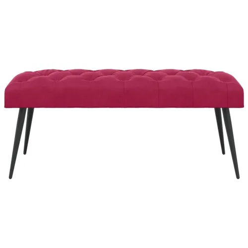 Klupa s gumbastim tkanjem Vinska crvena 110 x 40 x 46 cm Baršun - boja crnog vina 110 x 40 x 46 cm Cijena