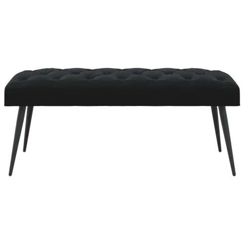 Klupa s gumbastim tkanjem Crna 110 x 40 x 46 cm Baršun - Crna 110 x 40 x 46 cm Cijena