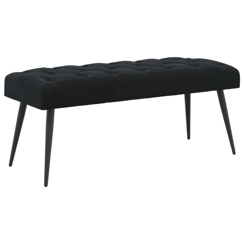 Klupa s gumbastim tkanjem Crna 110 x 40 x 46 cm Baršun - Crna 110 x 40 x 46 cm Cijena