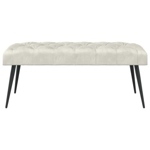 Klupa s gumbastim tkanjem Krem 110 x 40 x 46 cm Baršun - Krem 110 x 40 x 46 cm Cijena