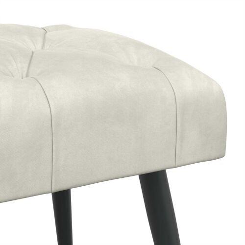 Klupa s gumbastim tkanjem Krem 110 x 40 x 46 cm Baršun - Krem 110 x 40 x 46 cm Cijena