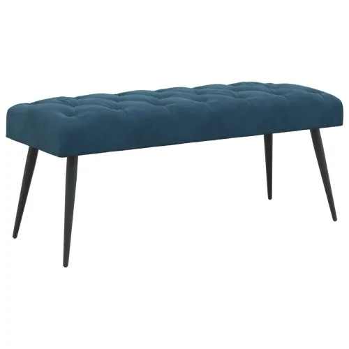 Klupa s gumbastim tkanjem Plava 110 x 40 x 46 cm Baršun - Plava 110 x 40 x 46 cm Cijena