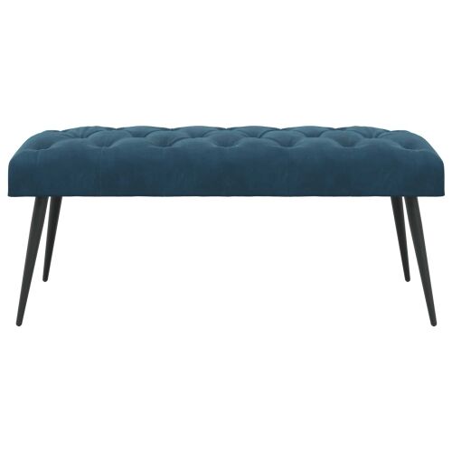 Klupa s gumbastim tkanjem Plava 110 x 40 x 46 cm Baršun - Plava 110 x 40 x 46 cm Cijena