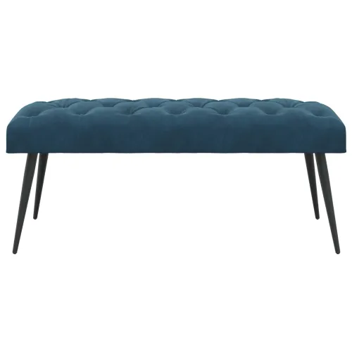 Klupa s gumbastim tkanjem Plava 110 x 40 x 46 cm Baršun - Plava 110 x 40 x 46 cm Cijena
