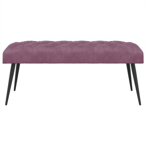Klupa s gumbastim tkanjem Ljubičasta 110 x 40 x 46 cm Baršun - Ljubičasta 110 x 40 x 46 cm Cijena