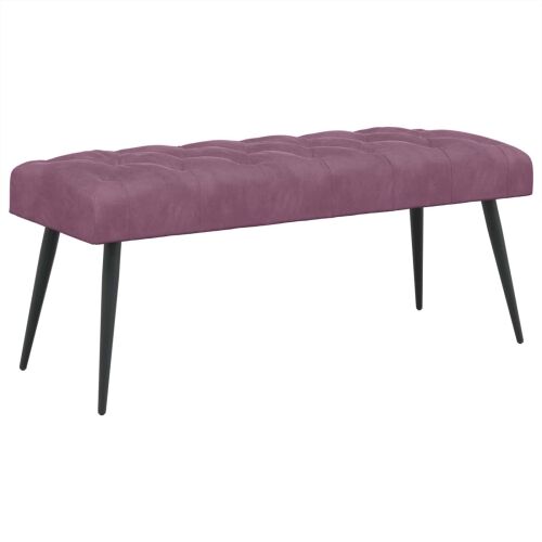 Klupa s gumbastim tkanjem Ljubičasta 110 x 40 x 46 cm Baršun - Ljubičasta 110 x 40 x 46 cm Cijena