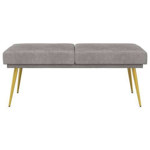 Klupa s dvostrukim slojem Svjetlosiva 120 x 45 x 46 cm Baršun - Svjetlosiva Cijena