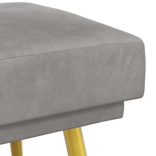 Klupa s dvostrukim slojem Svjetlosiva 120 x 45 x 46 cm Baršun - Svjetlosiva Cijena