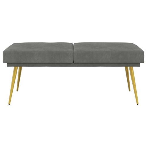 Klupa s dvostrukim slojem Tamnosiva 120 x 45 x 46 cm Baršun - Tamnosiva Cijena