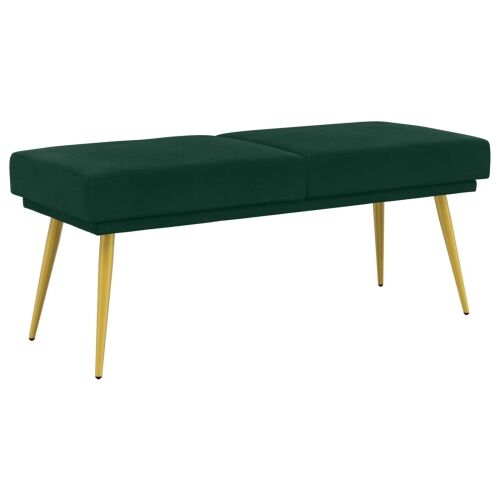 Klupa s dvostrukim slojem Tamnozelena 120 x 45 x 46 cm Baršun - Tamnozelena Cijena