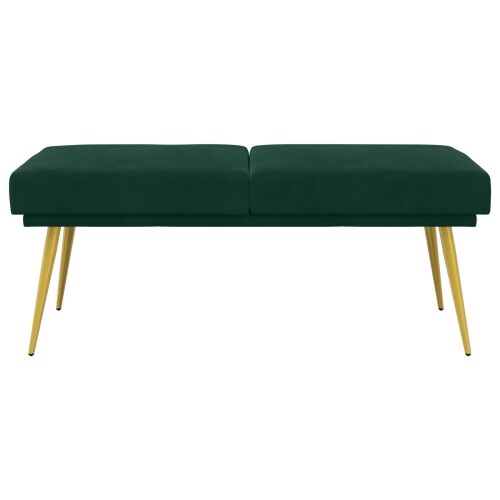 Klupa s dvostrukim slojem Tamnozelena 120 x 45 x 46 cm Baršun - Tamnozelena Cijena