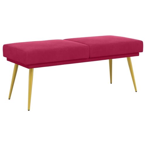 Klupa s dvostrukim slojem Vinska crvena 120 x 45 x 46 cm Baršun - boja crnog vina Cijena