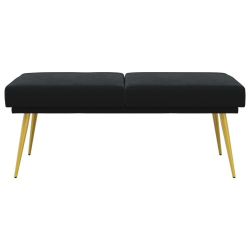 Klupa s dvostrukim slojem Crna 120 x 45 x 46 cm Baršun - Crna Cijena