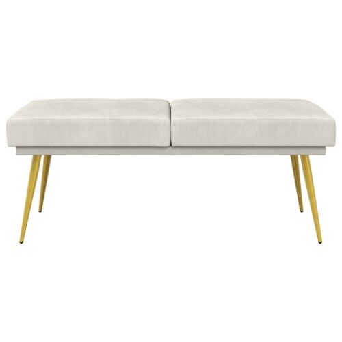 Klupa s dvostrukim slojem Krem 120 x 45 x 46 cm Baršun - Krem Cijena