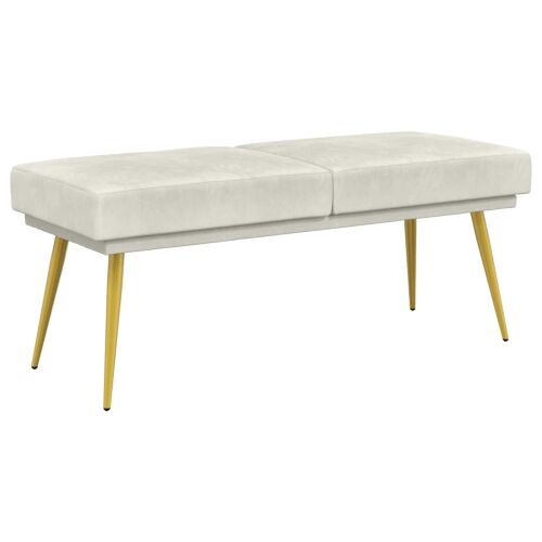 Klupa s dvostrukim slojem Krem 120 x 45 x 46 cm Baršun - Krem Cijena