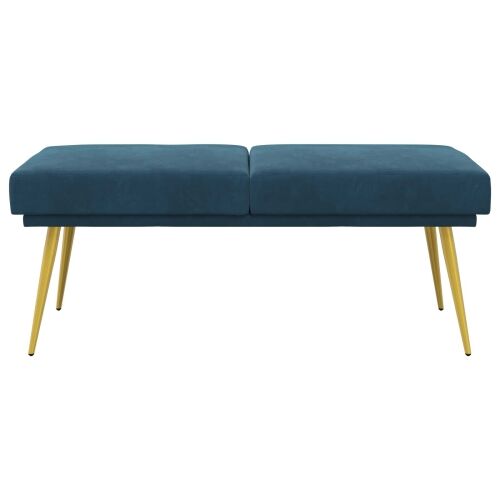 Klupa s dvostrukim slojem Plava 120 x 45 x 46 cm Baršun - Plava Cijena
