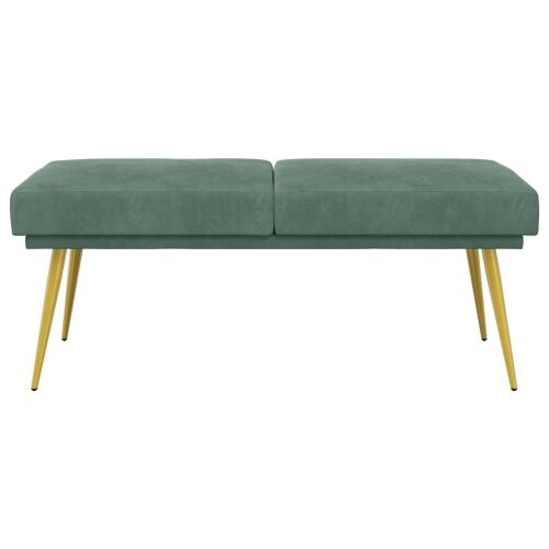 Klupa s dvostrukim slojem Morska zelena 120 x 45 x 46 cm Baršun - zelena boja mora Cijena