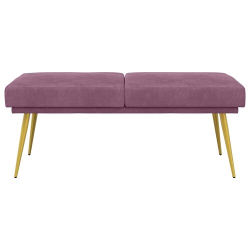 Klupa s dvostrukim slojem Ljubičasta 120 x 45 x 46 cm Baršun - Ljubičasta Cijena