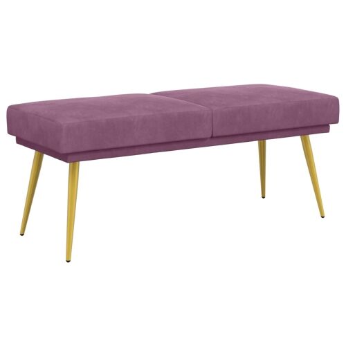 Klupa s dvostrukim slojem Ljubičasta 120 x 45 x 46 cm Baršun - Ljubičasta Cijena