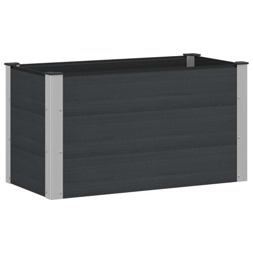 Povišena gredica - Vrtna gredica Crna 100 x 50 x 54 cm WPC i aluminij - 100 x 50 x 54 cm Crna Cijena