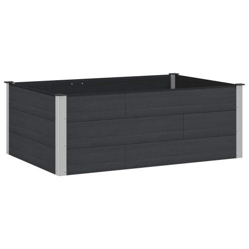 Povišena gredica - Vrtna gredica Crna 150 x 100 x 54 cm WPC i aluminij - 150 x 100 x 54 cm Crna Cijena