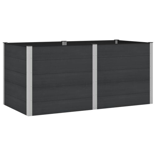 Povišena gredica - Vrtna gredica Crna 200 x 100 x 91 cm WPC i aluminij - 200 x 100 x 91 cm Crna Cijena