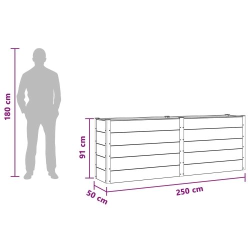 Povišena gredica - Vrtna gredica Crna 250 x 50 x 91 cm WPC i aluminij - 250 x 50 x 91 cm Crna Cijena